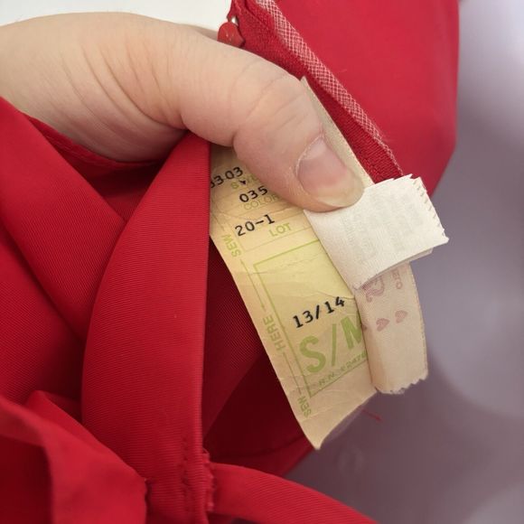 Vintage 80s S/M Flirtations Alfred Angelo Red Prom Dress Ruffle Formal Valentine - Picture 9 of 9